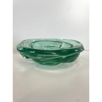 BOWL CRISTALLO VERDE ACQUAMARINA Seguso VINTAGE BOWL ART GLASS ø 22 cm ANNI '50