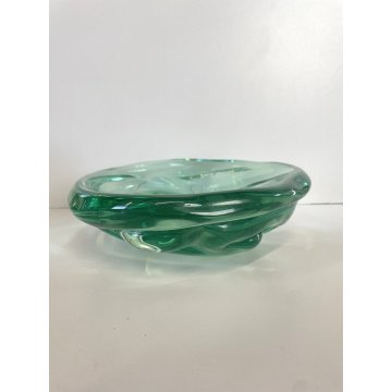 BOWL CRISTALLO VERDE ACQUAMARINA Seguso VINTAGE BOWL ART GLASS ø 22 cm ANNI '50