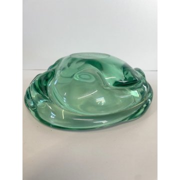 BOWL CRISTALLO VERDE ACQUAMARINA Seguso VINTAGE BOWL ART GLASS ø 22 cm ANNI '50