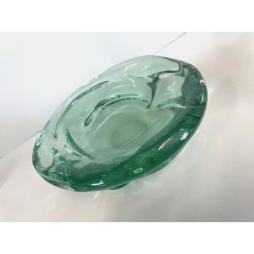 BOWL CRISTALLO VERDE ACQUAMARINA Seguso VINTAGE BOWL ART GLASS ø 22 cm ANNI '50