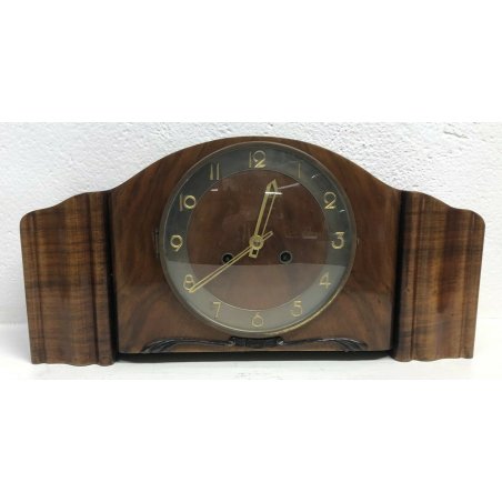 ANTICO OROLOGIO DA TAVOLO KIENZLE LEGNO ANNI 50 VINTAGE DOPPIA CARICA CHIAVE OLD