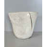 VASO TASCA CERAMICA RAKU Studio Art Pottery WHITE CRACLE' FIRMA "A" EPOCA '900