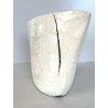 VASO TASCA CERAMICA RAKU Studio Art Pottery WHITE CRACLE' FIRMA "A" EPOCA '900