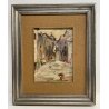 DIPINTO OLIO Luigi Tallone VEDUTA ANTICO BORGO POSTIMPRESSIONISTA META' 900