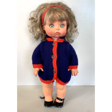 BAMBOLA VINTAGE DOLL BIG EYE Furga Arianna MUÑECA ABITO ORIGINALE  40 cm/h  '60