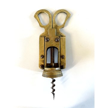 ANTICO CAVATAPPI OTTONE BREVETTO Gropelli DUE LEVE Corkscrew  MUSEALE PRIMO '900