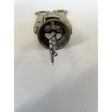 ANTICO CAVATAPPI OTTONE BREVETTO Gropelli DUE LEVE Corkscrew  MUSEALE PRIMO '900