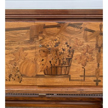 CREDENZA Sideboard Art Decò ANNI 40 LEGNO RADICA INTARSIATA CONSOLLE BUFFET 1940