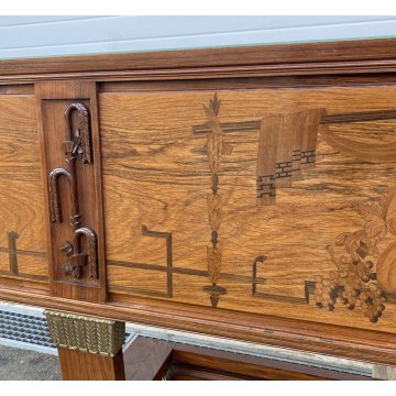 CREDENZA Sideboard Art Decò ANNI 40 LEGNO RADICA INTARSIATA CONSOLLE BUFFET 1940