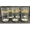 ANTICO SET 6 BICCHIERI GUCCI MADE IN ITALY ORO VETRO GLASS ANNI 80 VINTAGE CENA 