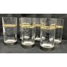 ANTICO SET 6 BICCHIERI GUCCI MADE IN ITALY ORO VETRO GLASS ANNI 80 VINTAGE CENA 
