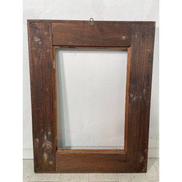 ANTICA CORNICE Guilloché LEGNO SCOLPITO EBANIZZATO 61cm x 79cm EPOCA '800