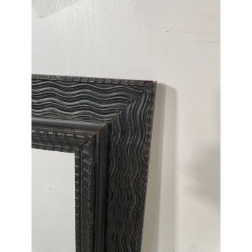 ANTICA CORNICE Guilloché LEGNO SCOLPITO EBANIZZATO 68 cm x 63 cm EPOCA '800