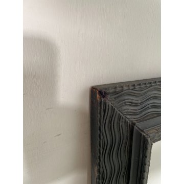 ANTICA CORNICE Guilloché LEGNO SCOLPITO EBANIZZATO 68 cm x 63 cm EPOCA '800