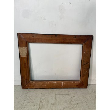 ANTICA CORNICE Guilloché LEGNO SCOLPITO EBANIZZATO 68 cm x 63 cm EPOCA '800