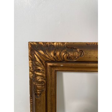 ANTICA CORNICE DORATA BAROCCO LEGNO SCOLPITO 55 cm x 64 cm EPOCA '900