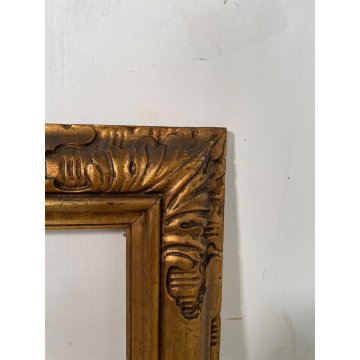 ANTICA CORNICE DORATA BAROCCO LEGNO SCOLPITO 55 cm x 64 cm EPOCA '900