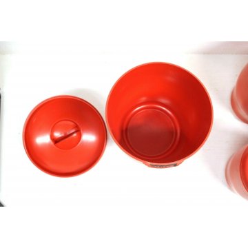 Set 5 BRISTOLITE KITCHEN CANISTER  311 DECO in RED BAKELITE VINTAGE RETO 1940's