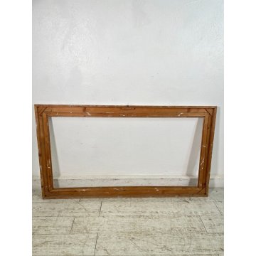 GRANDE ANTICA CORNICE DORATA BIANCA LEGNO SCOLPITO 136 cm x 76 cm EPOCA '900