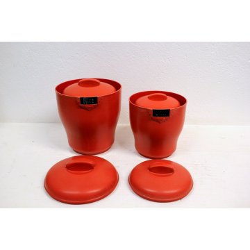 Set 5 BRISTOLITE KITCHEN CANISTER  311 DECO in RED BAKELITE VINTAGE RETO 1940's