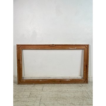 GRANDE ANTICA CORNICE BIANCA DORATA LEGNO SCOLPITO 136 cm x 76 cm EPOCA '900