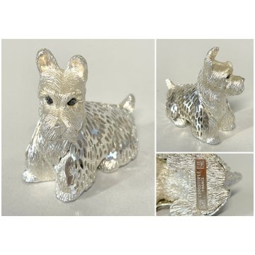 Christofle Paris SCOTTISH TERRIER Christofle Lumiere SILVERPLATED OCCHI ONICE