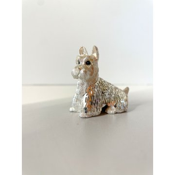 Christofle Paris SCOTTISH TERRIER Christofle Lumiere SILVERPLATED OCCHI ONICE