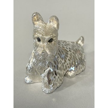 Christofle Paris SCOTTISH TERRIER Christofle Lumiere SILVERPLATED OCCHI ONICE