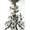 LAMPADARIO SOFFITTO LIBERTY A GOCCE FIORI CRISTALLO DI BOEMIA  '900