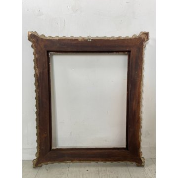 ANTICA CORNICE DORATA STILE 1600 LEGNO SCOLPITO 58 cm x 68 cm EPOCA '900 quadro