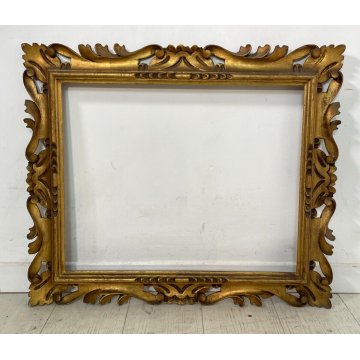 ANTICA CORNICE DORATA BAROCCO LEGNO SCOLPITO 63 cm x 53 cm EPOCA '900 quadro old