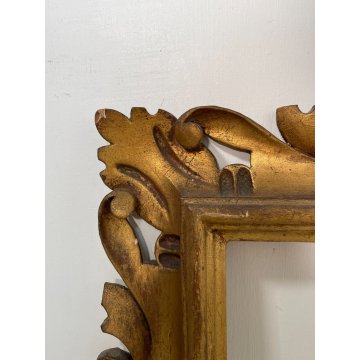 ANTICA CORNICE DORATA BAROCCO LEGNO SCOLPITO 63 cm x 53 cm EPOCA '900 quadro old