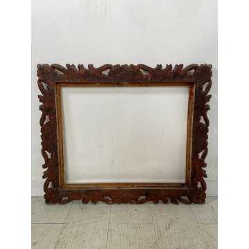 ANTICA CORNICE DORATA BAROCCO LEGNO SCOLPITO 63 cm x 53 cm EPOCA '900 quadro old