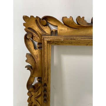 ANTICA CORNICE BAROCCO DORATA LEGNO SCOLPITO 63 cm x 53 cm EPOCA '900 quadro old