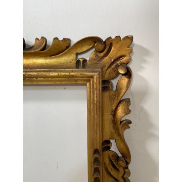 ANTICA CORNICE BAROCCO DORATA LEGNO SCOLPITO 63 cm x 53 cm EPOCA '900 quadro old