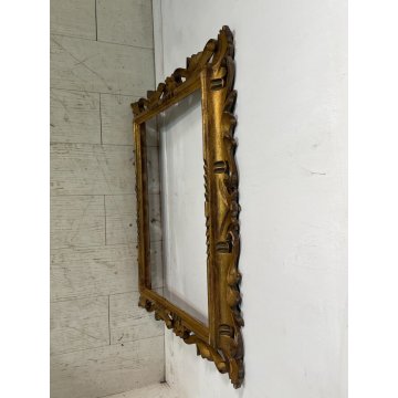 ANTICA CORNICE BAROCCO DORATA LEGNO SCOLPITO 63 cm x 53 cm EPOCA '900 quadro old