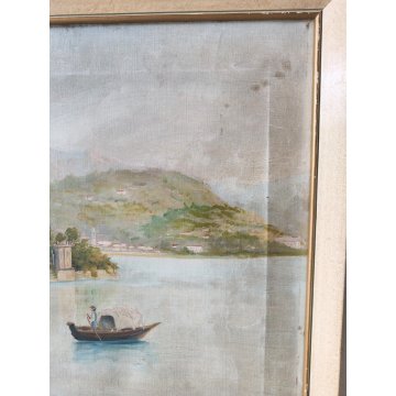 QUADRO DIPINTO olio tela PAESAGGIO Isola Bella Borromeo LAGO MAGGIORE Stresa