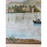 QUADRO DIPINTO olio tela PAESAGGIO Isola Bella Borromeo LAGO MAGGIORE Stresa