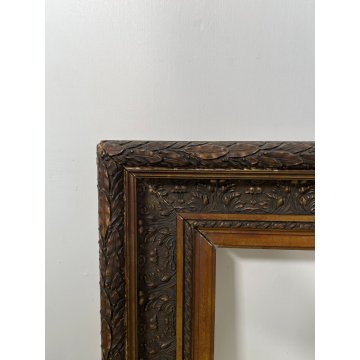 ANTICA CORNICE IMPERO EPOCA '800 GESSATA DORATA 68,5 cm x 60 cm quadro