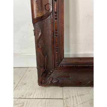 ANTICA CORNICE RINASCIMENTO EPOCA '800 LEGNO NOCE SCOLPITO 51 cm x 69 cm quadro