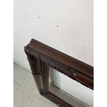 ANTICA CORNICE RINASCIMENTO EPOCA '800 LEGNO NOCE SCOLPITO 51 cm x 69 cm quadro