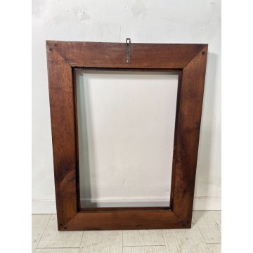 ANTICA CORNICE RINASCIMENTO EPOCA '800 LEGNO NOCE SCOLPITO 51 cm x 69 cm quadro