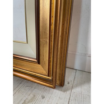 ANTICA CORNICE DORATA CLASSICA LEGNO PASSEPARTOUT 52 cm x 62 cm EPOCA '900