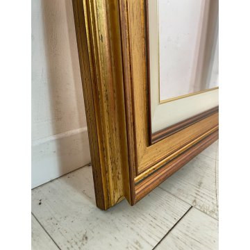 ANTICA CORNICE DORATA CLASSICA LEGNO PASSEPARTOUT 52 cm x 62 cm EPOCA '900