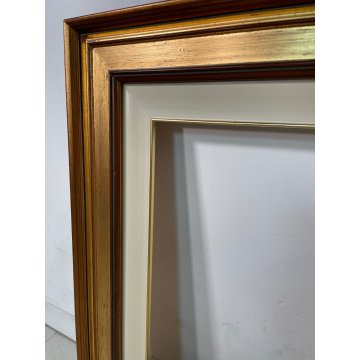 ANTICA CORNICE DORATA CLASSICA LEGNO PASSEPARTOUT 52 cm x 62 cm EPOCA '900