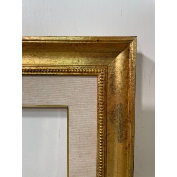 ANTICA CORNICE DORATA NEO CLASSICA LEGNO PASSEPARTOUT 57 cm x 44 cm EPOCA '900