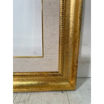 ANTICA CORNICE DORATA NEO CLASSICA LEGNO PASSEPARTOUT 57 cm x 44 cm EPOCA '900