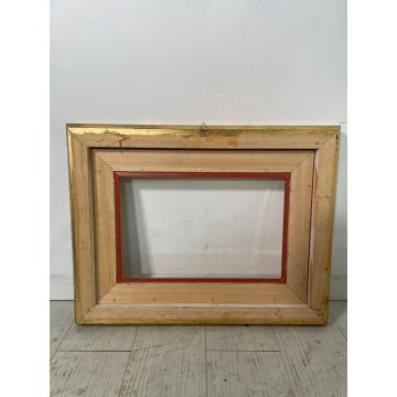 ANTICA CORNICE DORATA NEO CLASSICA LEGNO PASSEPARTOUT 57 cm x 44 cm EPOCA '900