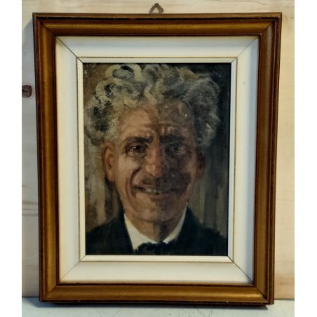 ANTICO QUADRO DIPINTO olio tela AUTORITRATTO attr Giuseppe Bosio 1942 CORNICE