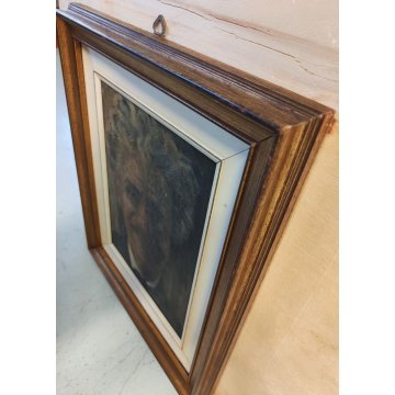 ANTICO QUADRO DIPINTO olio tela AUTORITRATTO attr Giuseppe Bosio 1942 CORNICE